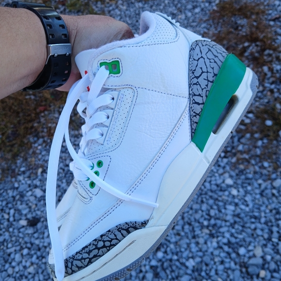 Jordan 3 RetroLucky Green Streetwear/Basketball Shoes Size 6.5 for Women - Picture 6 of 11